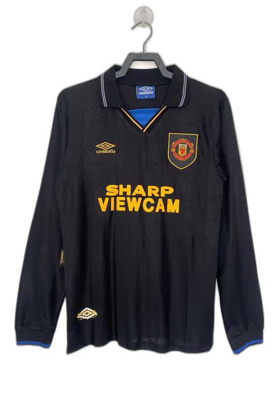 Manchester United 93/94 Black Jersey - Long Sleeve Retro Version