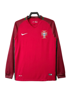 Portugal 2016 I Home Jersey - Long Sleeve Retro Version